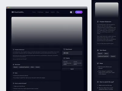 Challenge Details challenge ui dark ui darkmode ui webapp