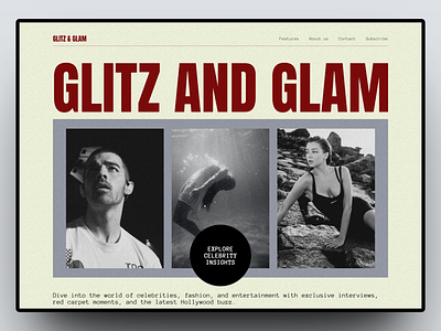 Glitz and Glam - Magazine Website branding celebrity design graphic design landing page magazine ui web design website