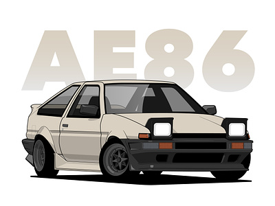AE86 Trueno ae86 automobile car drift illustration pop up toyota trueno vintage