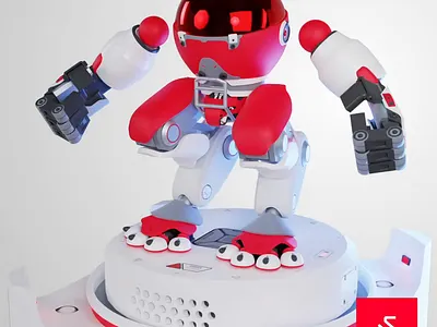 Mecha kitty 3d cat graphic design hardsurface illustration kitty mecha minimal motion graphics