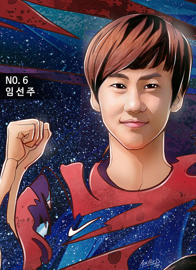 Korean Women's Football World Cup artwork - 임선주(Lim Seon-Joo) 박승우 박승우 작가 월드컵 선수 그림 월드컵 스포츠아트 월드컵 작품 월드컵그림 임선주 임선주 그림 임선주 선수 임선주 선수 작품 임선주선수 임선주축구선수 축구 그림 축구 아티스트 축구그림 축구그림 아티스트 축구선수 작품 축구선수작품 축구작품 카제박