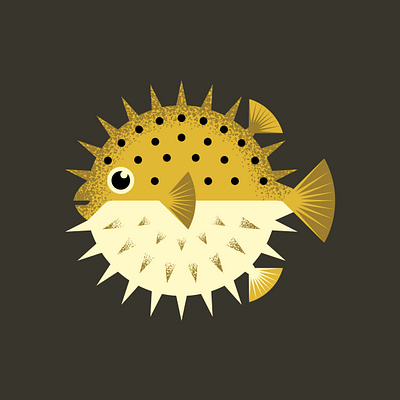 Pufferfish blow blowfish fish fugu illustration puffer pufferfish underwater vector