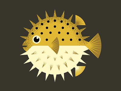 angry cartoon puffer fish