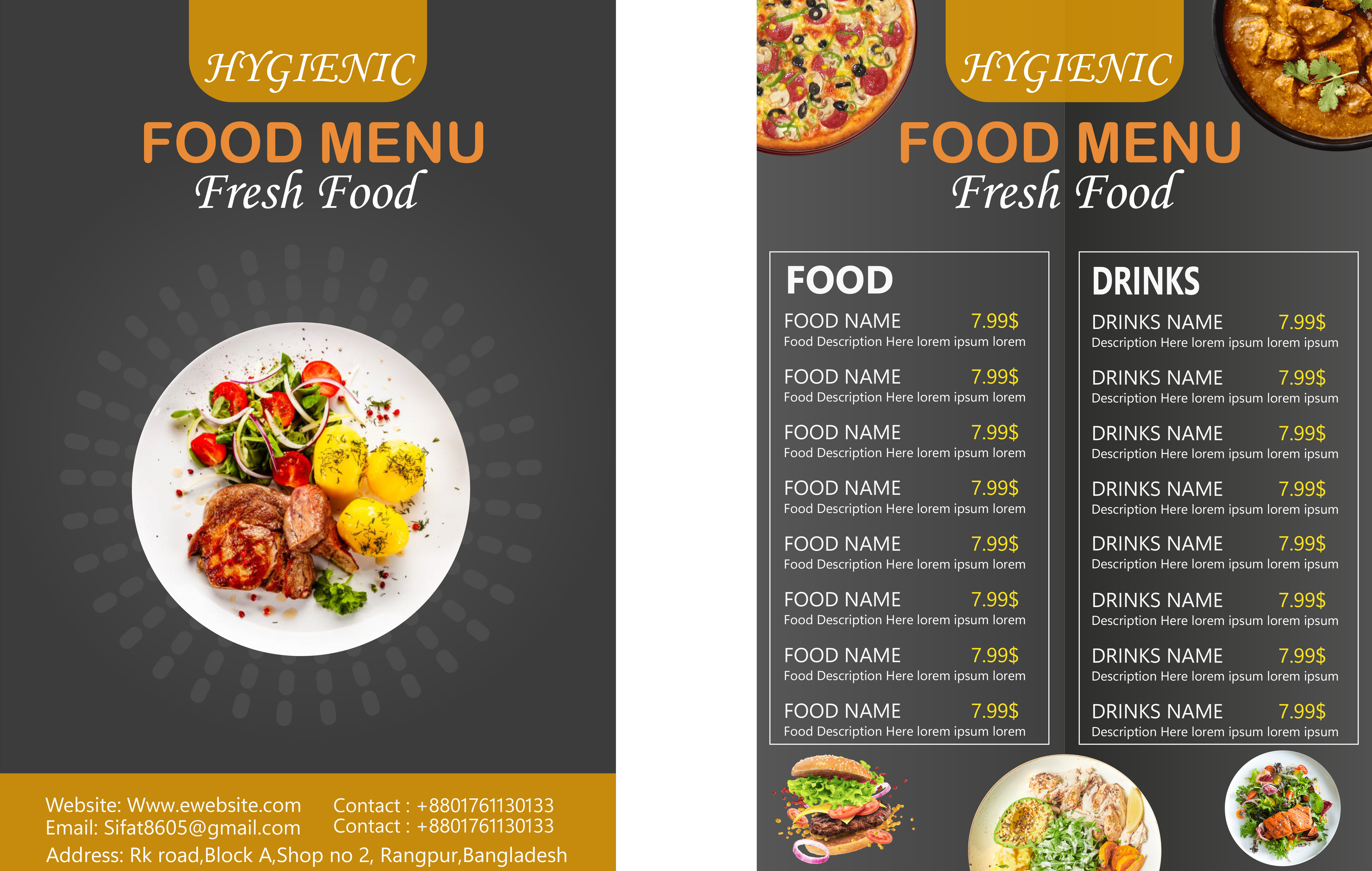 Simple Food Menu designs themes templates and downloadable