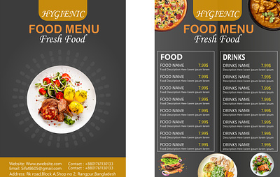 A Restaurant food menu black food menu digital food menu drinks menu food food menu foods menu price menu restaurant menu retaurent menu simple food menu