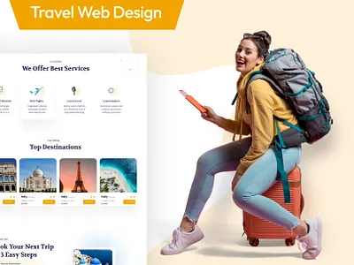 Travel App UI desin landing page natuer travel ui uiux ux vector web wev wevsite