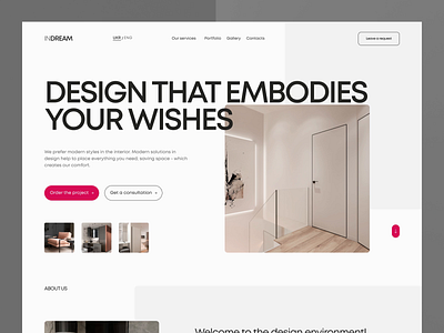 InDream - Redesign Website creative decor decorideas design goals home inspiration interior makeover portfolio room spaces studio styling ui