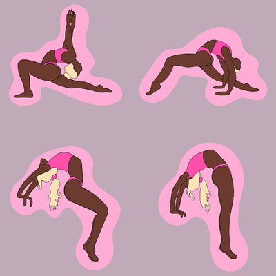 Girl and yoga app branding design graphic design illustration logo typography ui ux vector