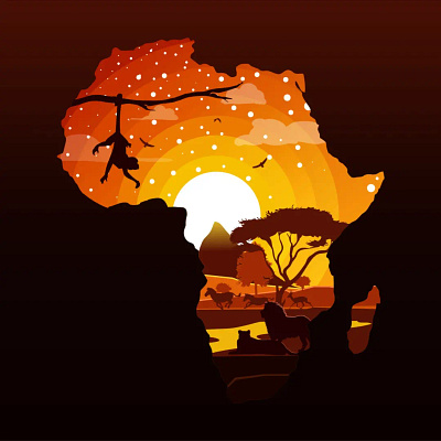 AFRICA JUNGLE art design digital design graphic design illustration logo vector