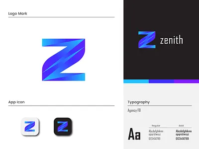 Zenith - Abstract logo, Modern logo, logo design 3d abstract logo design blue bra brand guidelines brand identity branding icon letter logo letter z logo logo design logo mark logotype modern logo z logo design