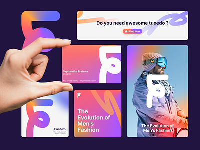 Branding - Fashim Men Fashion brand identity branding business card colorful design fashion gradient identity logo men product ui vector