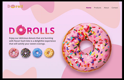 UI/UX Prototyping - DoRoll Donuts Landing Page app branding design donuts intractive design landing page product design prototyping ui uiux ux website