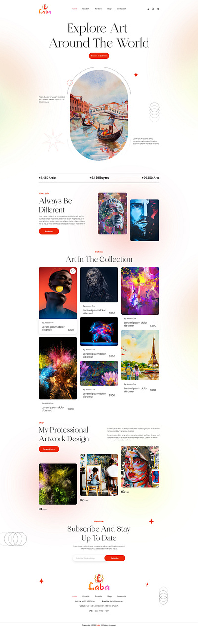 Art Collection Web Design 3d art banner bran graphic design ui vector website