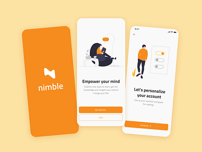 Nimble - App Design app app design book app book app ux bookreading design gamified reading genz interface mobile nimble productdesign readers ui uiux uxdesign