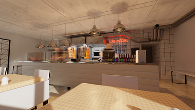 Kebab shop 3d blender interior kebab