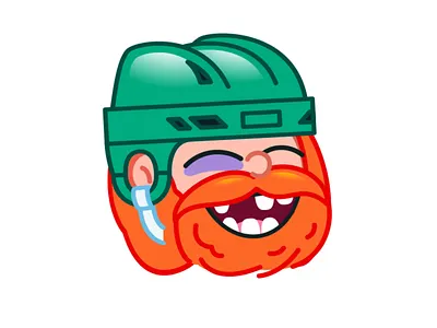 🏒😂 animated animation beard cartoon character hockey illustration laugh mishax mishaxgraphic motion graphics player sticker stickers vector