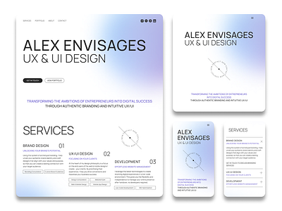 UI/UX: Designer's Website (alexenvisages.com) branding figma landing page mobile adaptation mobile design prototyping tilda typography ui user research ux visual design web design wireframing