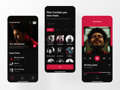 Music Player App android app app design artist audio player ios mobile mobile app music music app music player player playlist track ui uiux ux