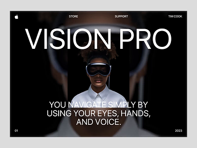 Apple Vision Pro websites homepage design animation apple product apple vision futuristic marketing product project service start up startup ui ux video vision pro visionpro vr web web design
