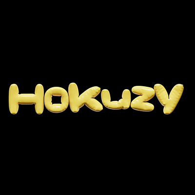 Hokuzy inflated letters 3d animation app design balloon blender branding cloth cycle design graphic design illustration logo motion graphics render typo typography ui ui design