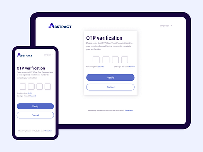 OTP verification - UI Design application design log in otp product design sign in signin ui ux