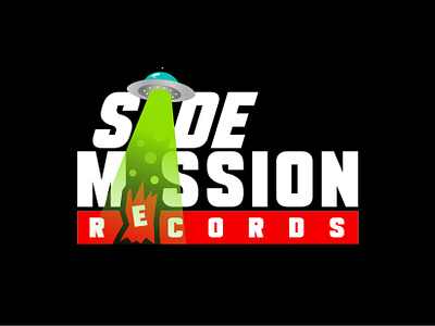 Side Misson Records UFO Abduction Logo aliens artwork creative design graphic design logo logo design punk rock punx record label skate take me ufo