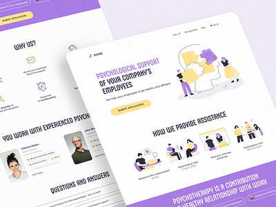 Website of psychological assistance to employees agency design employee psycho psychological support ui ux web web design website