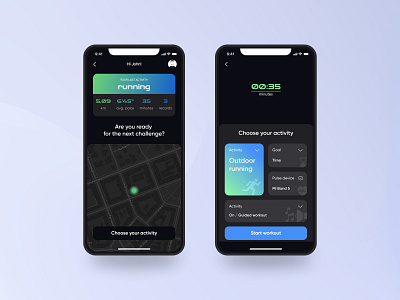 Sport mobile app app design design interface design mobile run sport ui ux vizualization