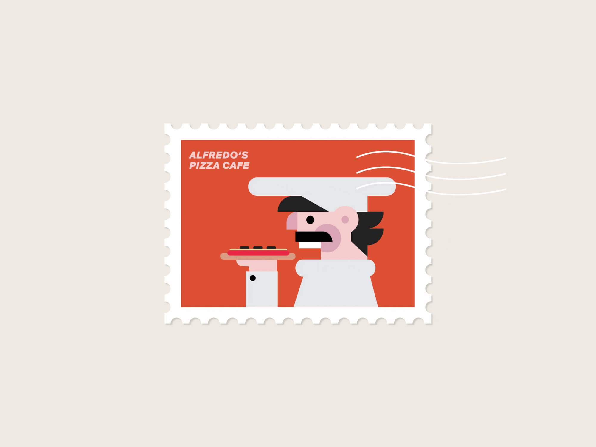 Alfredo's Pizza Café alfredos café design germany graphic design hamburg ill illustration pizza stamp the office