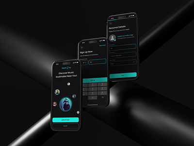 Harmony App - Onboarding UI dark mode app dating app form ui login ui mobile form ui mobile login mobile registration music app music dating onboarding onboarding animation onboarding app onboarding mobile onboarding ui otp page profile pic ui progress bar sign up page splash screen welcome page