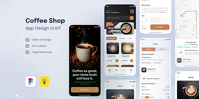 Coffee Shop app design logo ui ux