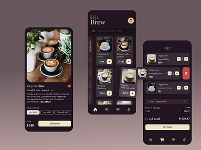 Coffee app app design ui ux