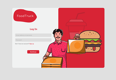 FoodTruck: Log In Page design desing log in site ui uidesing web page website