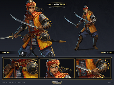 Sand Mercenary 2d art cgi character character concept character design concept concept art digital 2d digital art fantasy game game art game of heroes gamepack illustration legendary mercenary mobile games sci fi