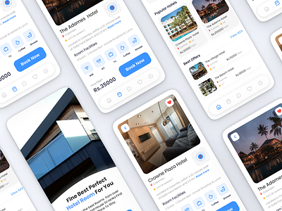 Hotel Room Rent Mobile App User Interface Design accordion ui design android ui design app design app ui best app ui design design figma illustration logo mobile app ui ui uiux usability testing user centered design user experience design user interface design ux research