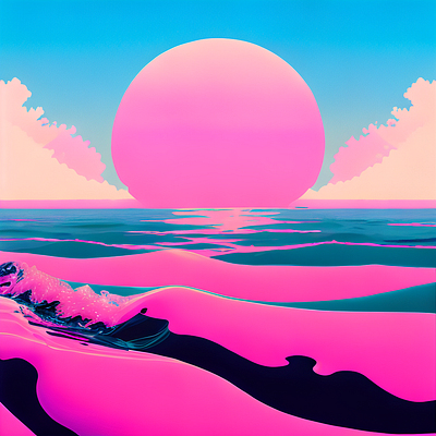 Sunset 80年代 design graphic design illustration vaporwave 日落 海滩