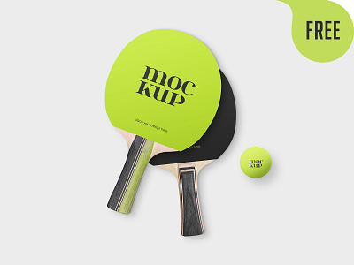 Ping Pong Paddle – Free Mockup PSD accessories advertising badminton ball free freebie game logo mockup paddle ping pong product racket racquet rubber sport sports tennis