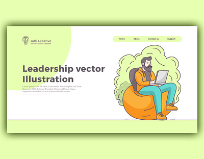 A Modern Line Art And Color Website Hero Vector Design. graphic hero design landscape line art line art vector modern hero modern vector ui vector design website hero