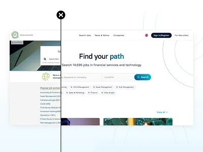 eFinancialCareers • Homepage ui design ux design uxui website