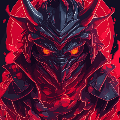 Face Evil Ninja Dragon Detailed illustration Nightmare 3d animation d graphic design logo ui