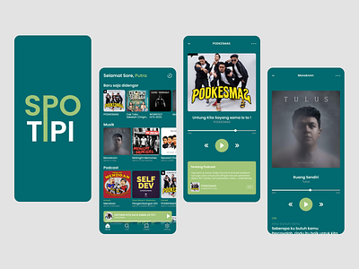 Spotipi : Music App app design graphic design ui ux
