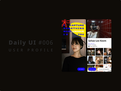 Daily UI #006 User profile booking daily ui daily ui 006 figma graphic design phographer ui user profile