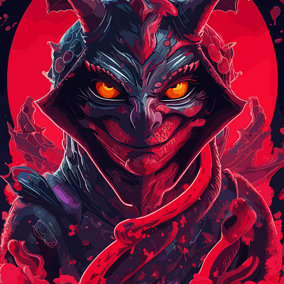 Ninja Face Masks spy Dragon Face Evil Ninja Art 3d animation graphic design motion graphics ui