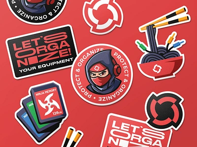 NinjaCase sticker set branding graphic design illustration japan logo ninja ninja character sticker set stickers stickers design