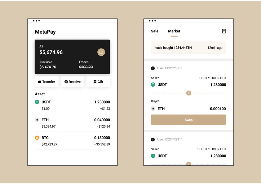 MyMetaPay App ui