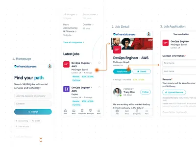 eFinancialCareers • Job Application Flow ui ui design ux ux design uxui