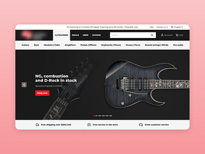 Musical instruments online store design ecommerce music shop store ui ux web webdesign