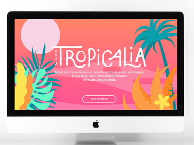 Homepage for a Tropical Festival website design graphic design illustration ui vector