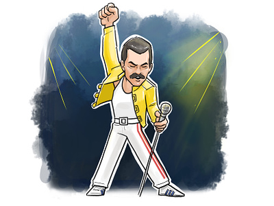 New Cartoon Illustration Of Freddie Mercury (2023) 🎉🎤 2d animation art beehaya caricature cartoon cartoonart cartoonillustration celebcartoon character design drawing freddiemercury freddiemercurycartoon illustration musiccartoon musiciancartoon queenband rockstarcartoon