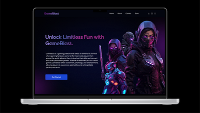 GameBlast | Gaming Website Landing Page design ui ux